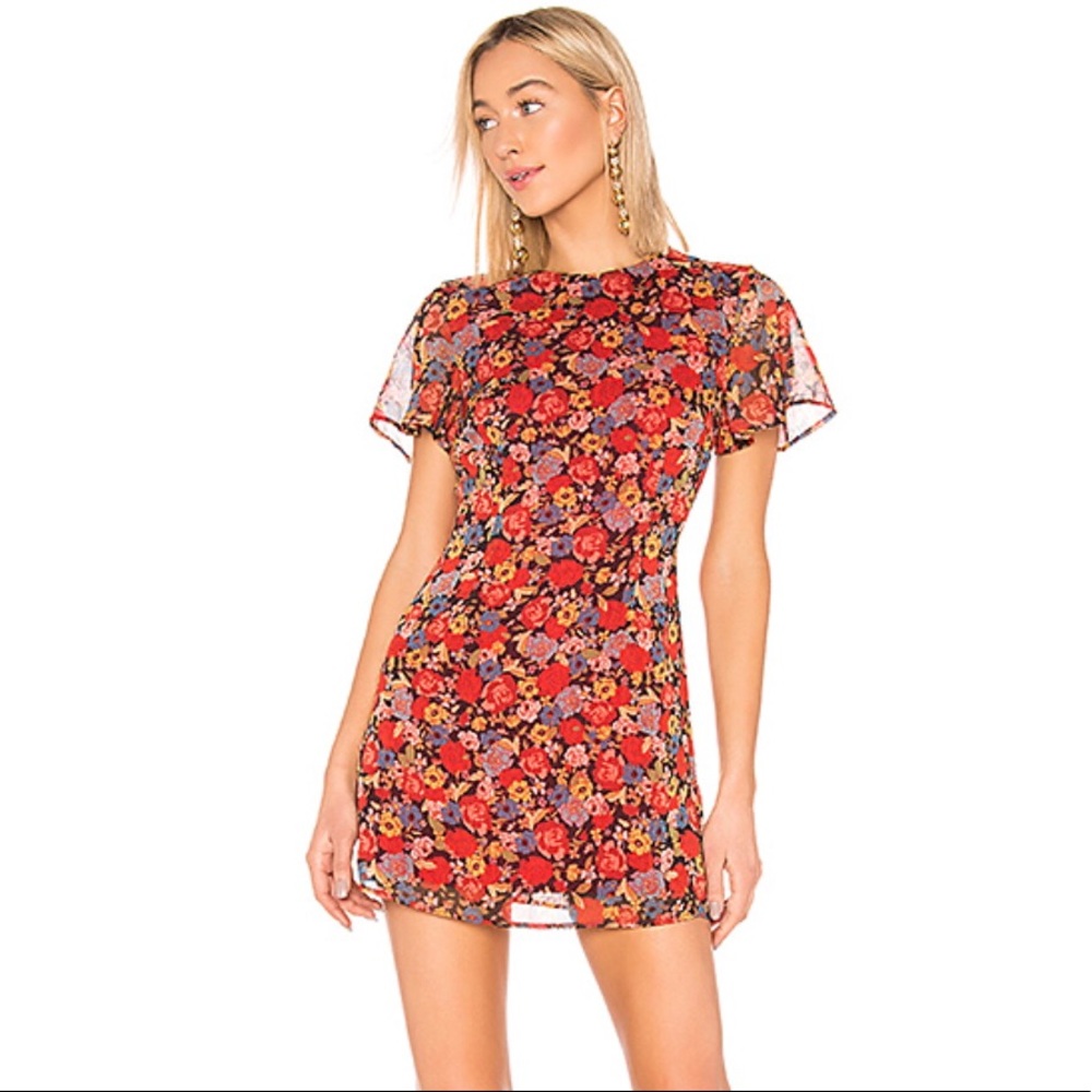 REVOLVE Lotte Dress in Red Mixed Floral